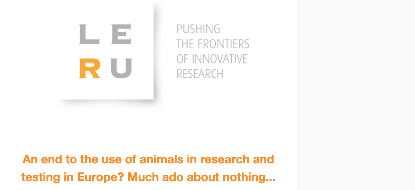 La fine dell’uso degli animali nella ricerca in Europa? Molto rumore per nulla…