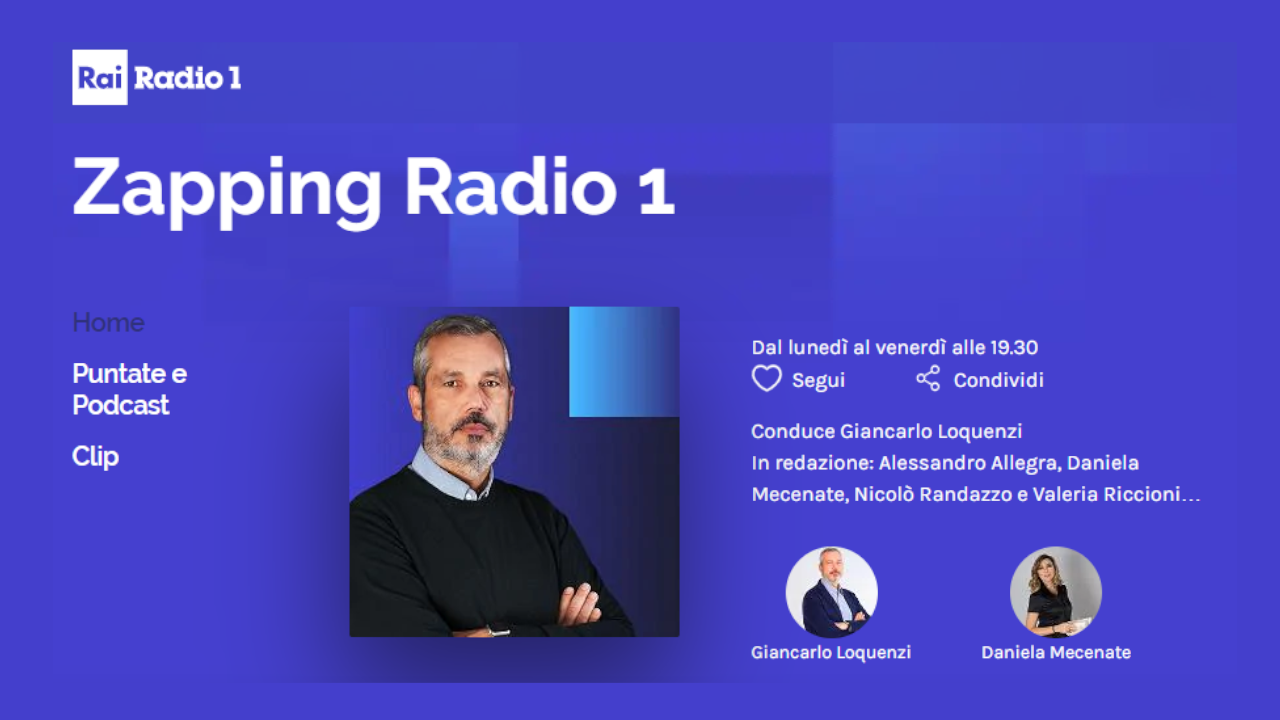 Giuliano Grignaschi ai microfoni di “Zapping Radio 1”