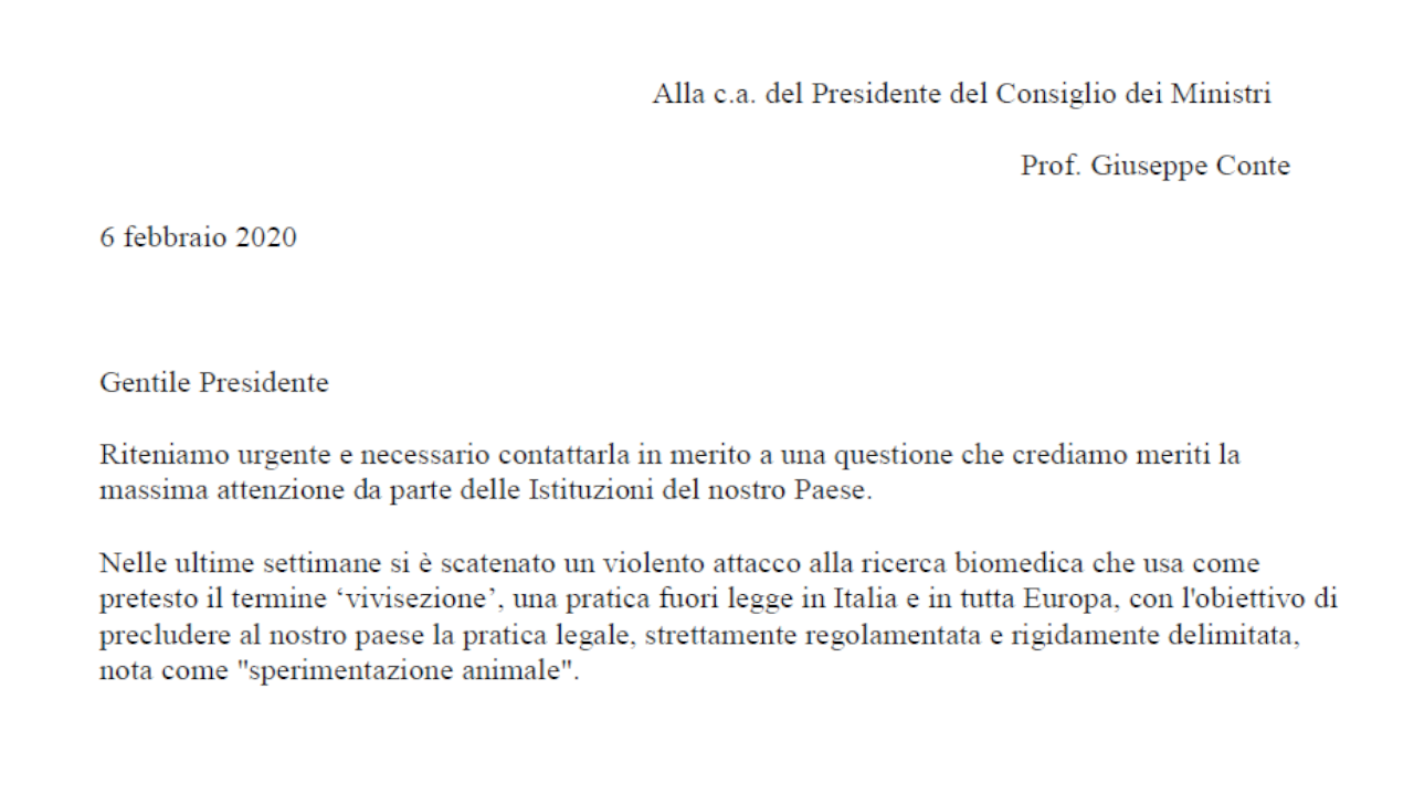 Appello della ricerca Italiana al Presidente del Consiglio dei Ministri (1)